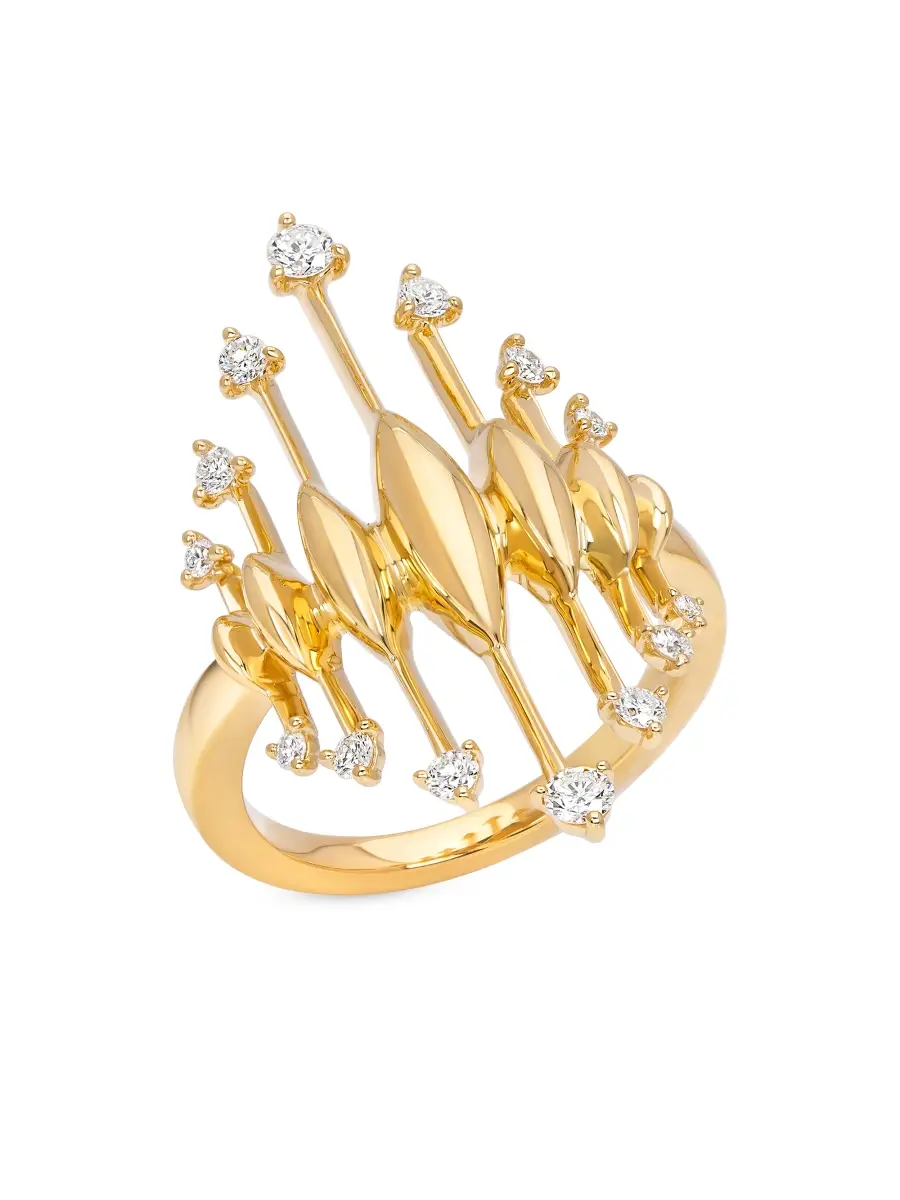 Hueb Women's Tribal 18K Yellow Gold & Diamond Ring