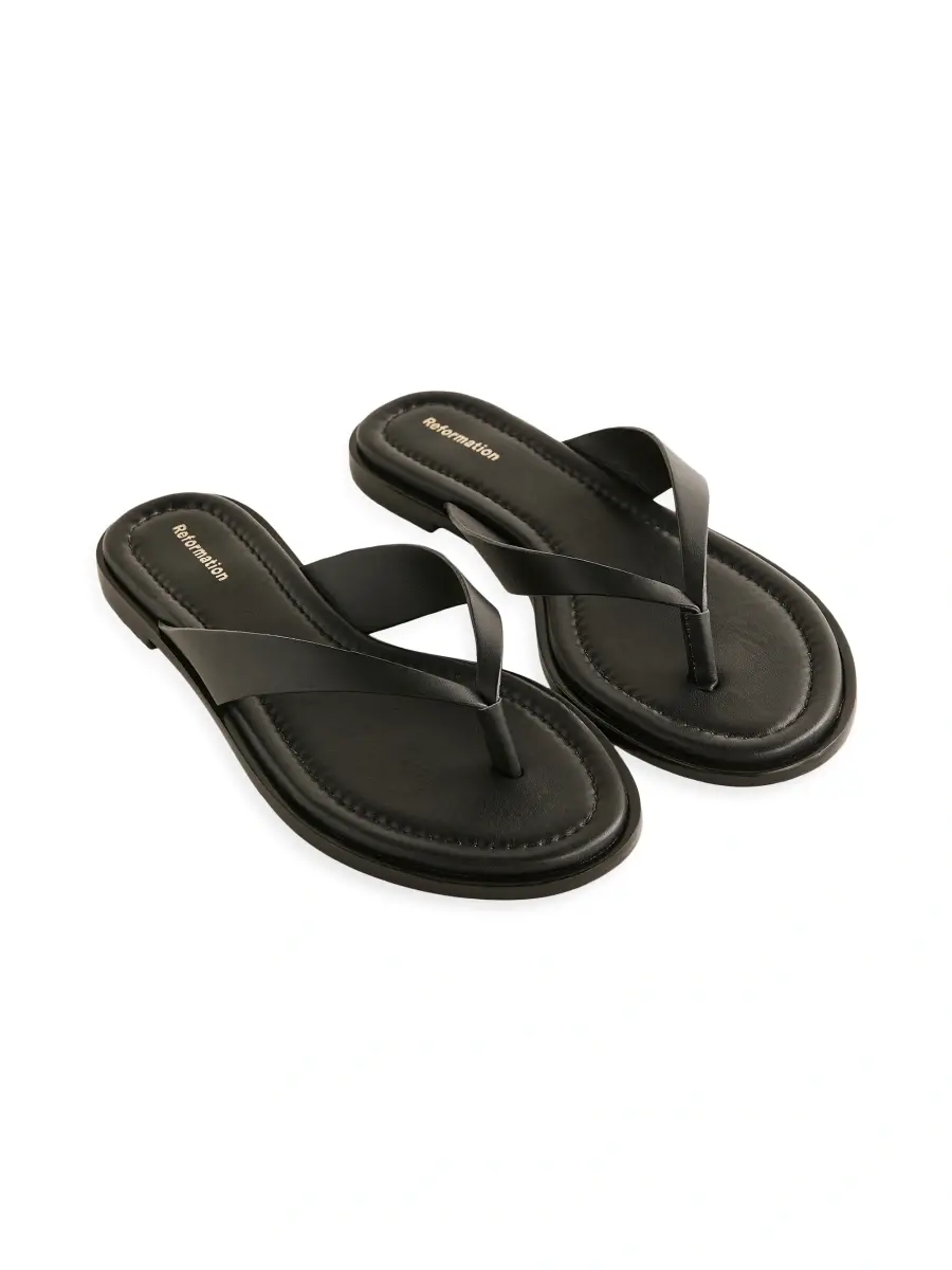 Reformation Women's Jessie Leather Thong Sandals | Thumbnail 2