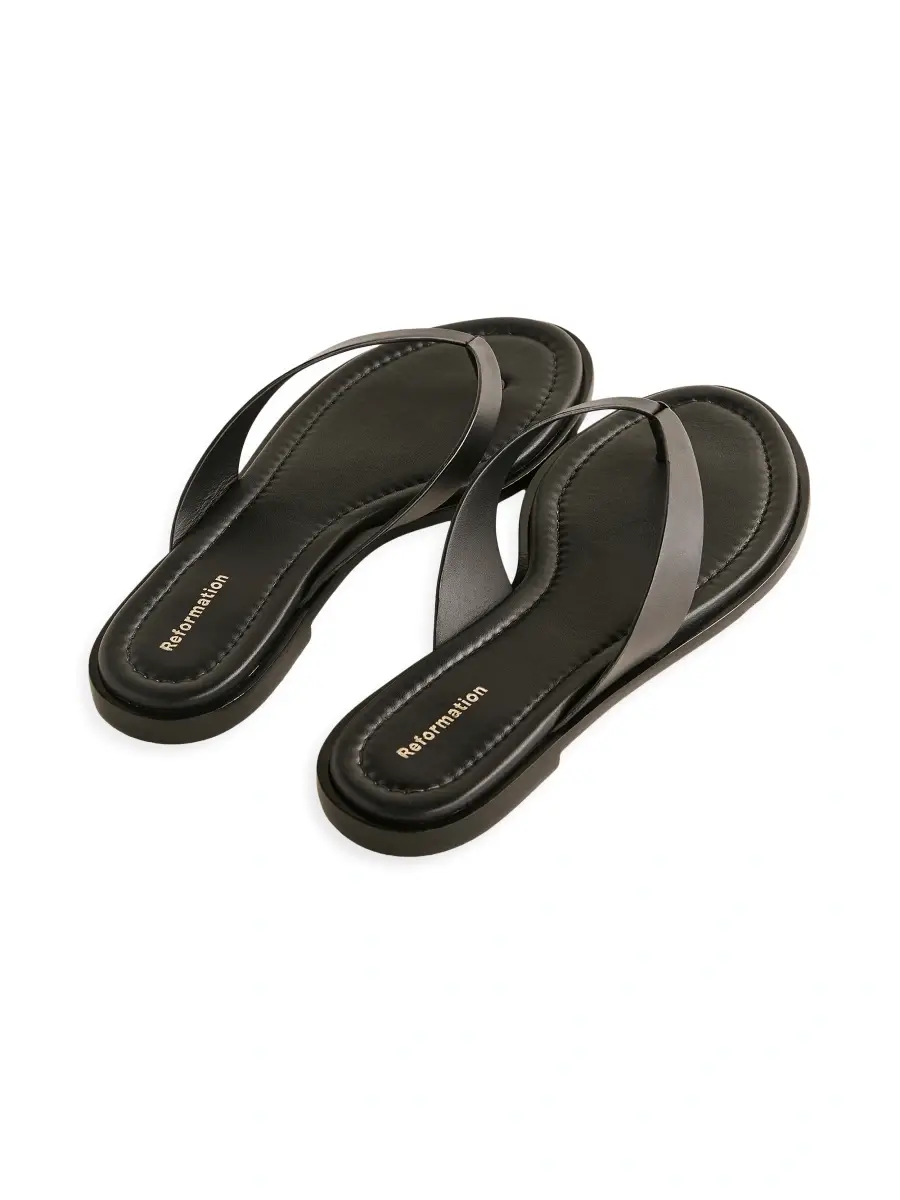 Reformation Women's Jessie Leather Thong Sandals | Thumbnail 3