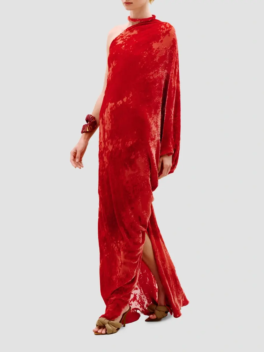 Silvia Tcherassi Women's Erica Draped Velvet Halter Gown | Thumbnail 2 Silvia Tcherassi Women's Erica Draped Velvet Halter Gown | Thumbnail 2