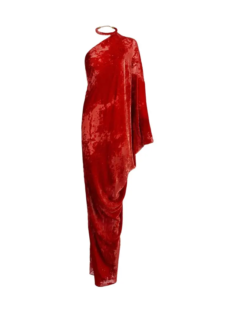 Women's Erica Draped Velvet Halter Gown Women's Erica Draped Velvet Halter Gown