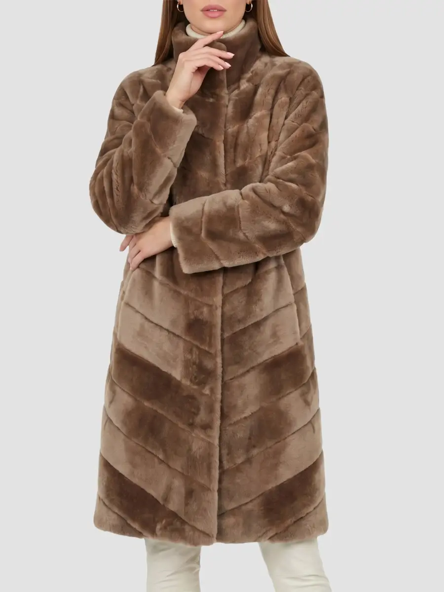 Gorski Women's Reversible Merino Shearling Lamb Chevron Short Coat | Thumbnail 3 Gorski Women's Reversible Merino Shearling Lamb Chevron Short Coat | Thumbnail 3