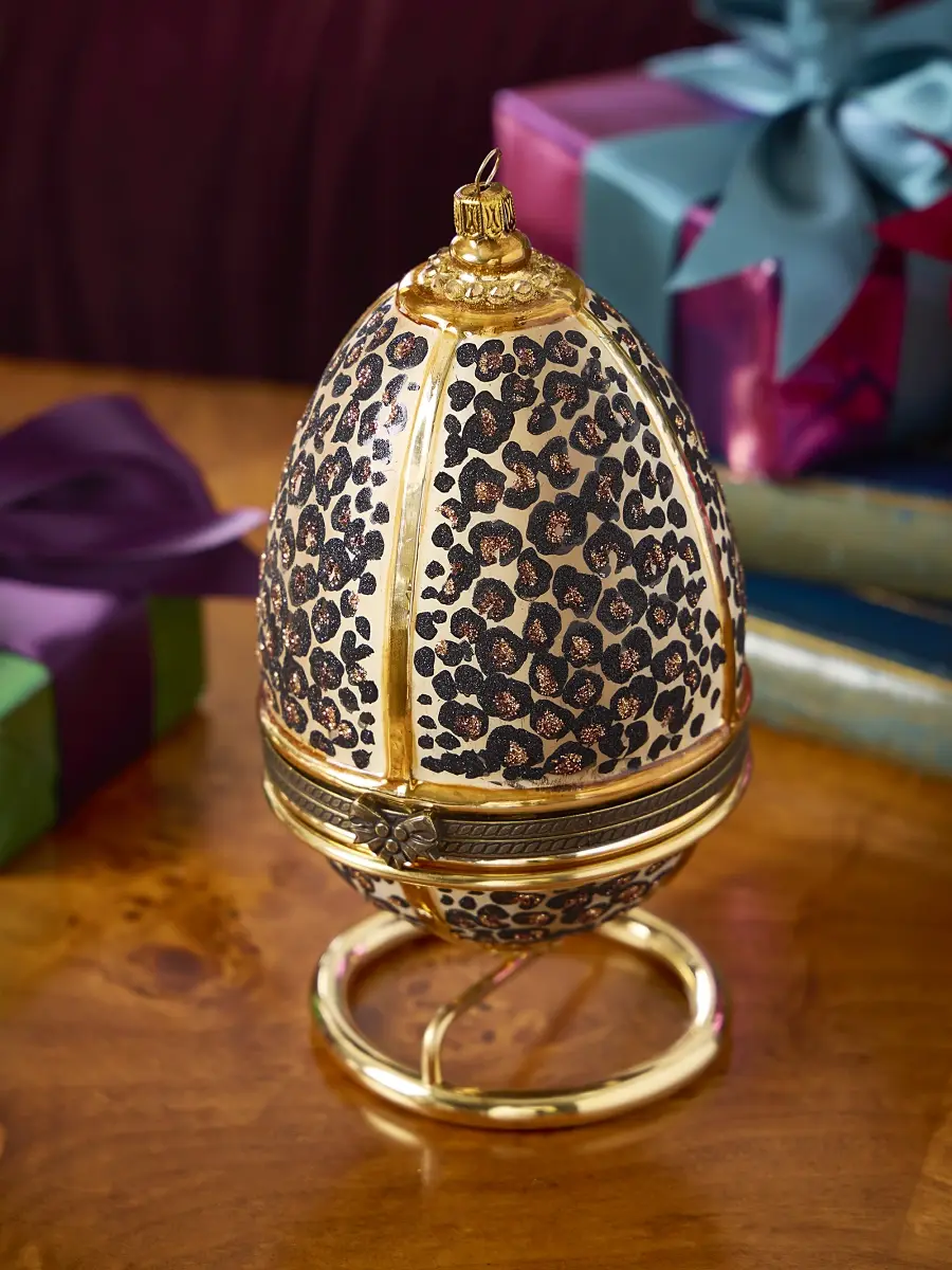 Komozja Leopard Hinged Egg Ornament | Thumbnail 2