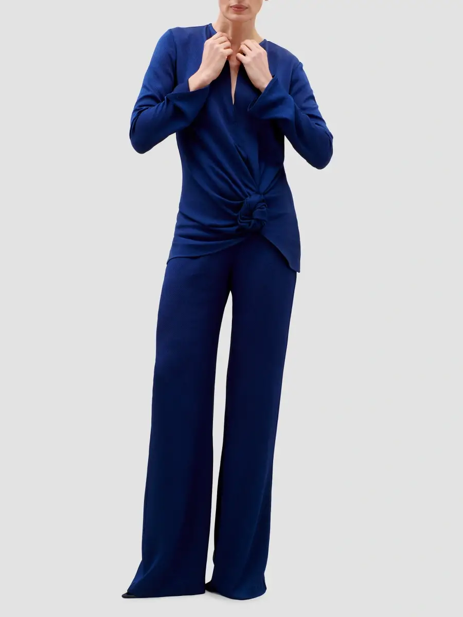 Silvia Tcherassi Women's Tayra Knotted Keyhole Blouse | Thumbnail 2