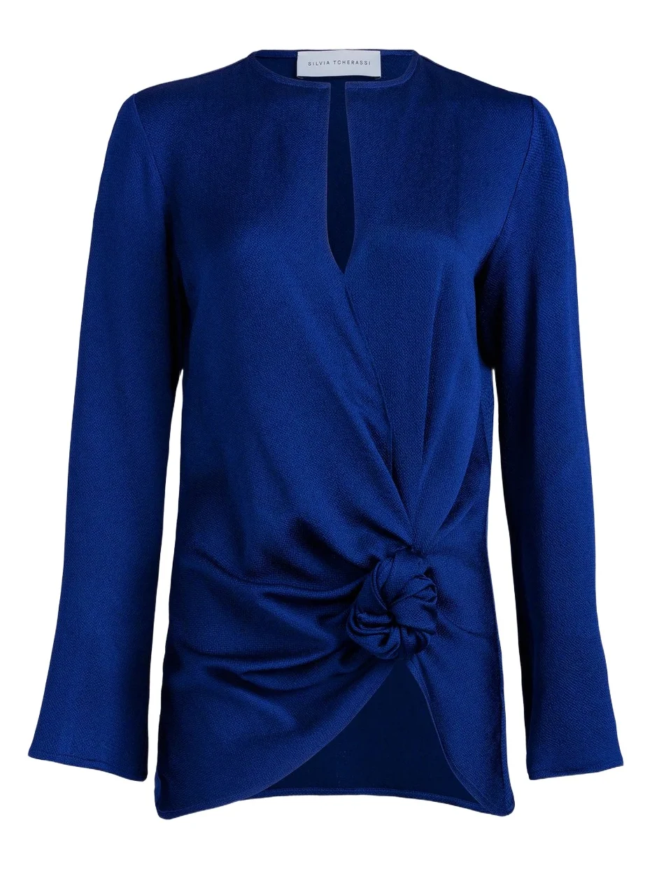 Women's Tayra Knotted Keyhole Blouse Women's Tayra Knotted Keyhole Blouse