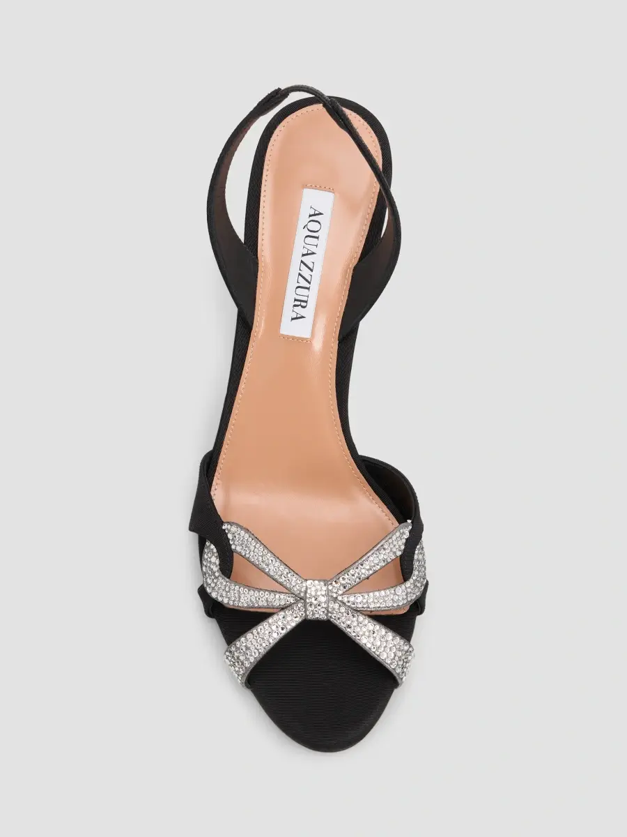 Aquazzura Women's Ribbon Kiss 85MM Crystal-Embellished Slingback Sandals | Thumbnail 6