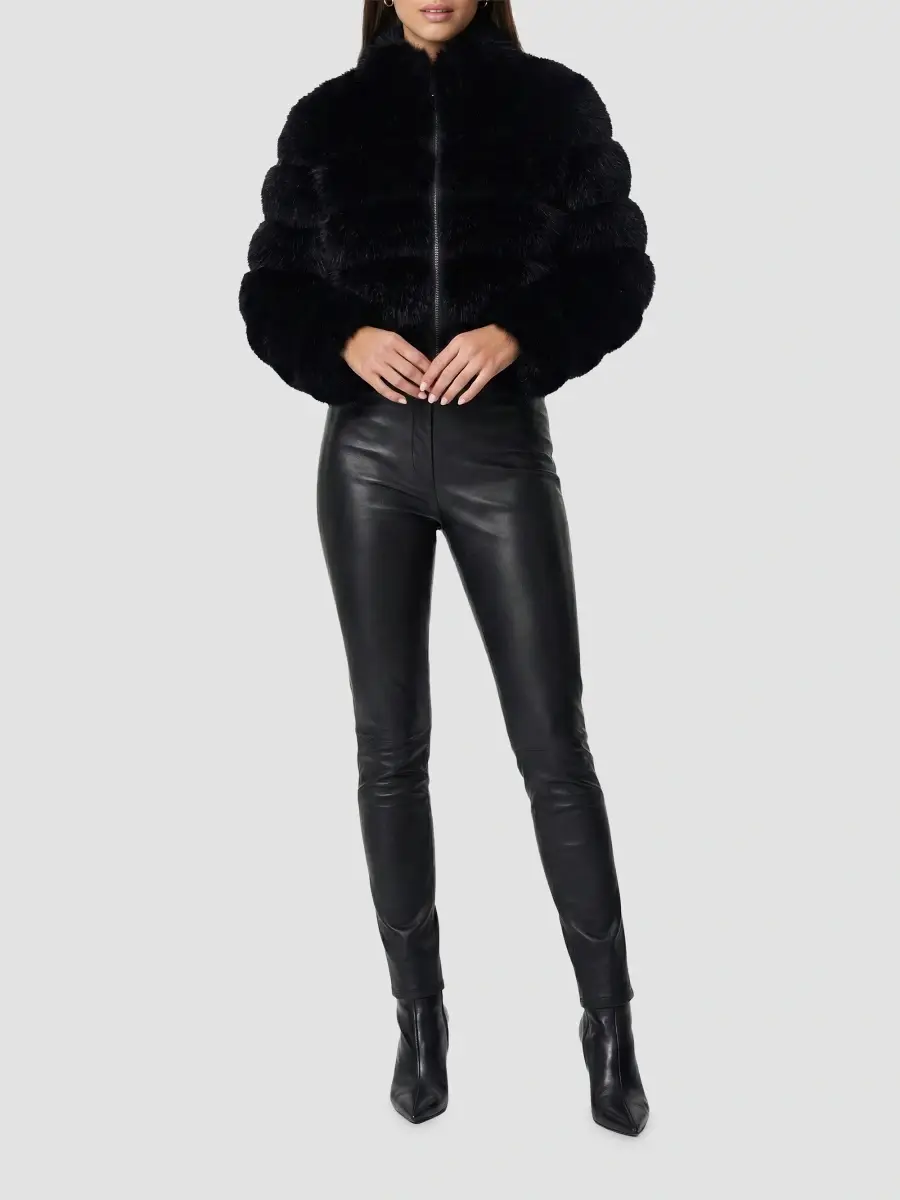 Lyla Grant Women's Faux Fur Fox Reversible Coat | Thumbnail 2