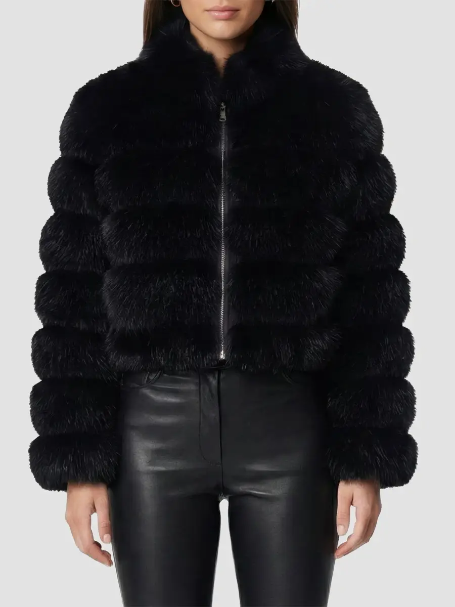 Lyla Grant Women's Faux Fur Fox Reversible Coat | Thumbnail 3