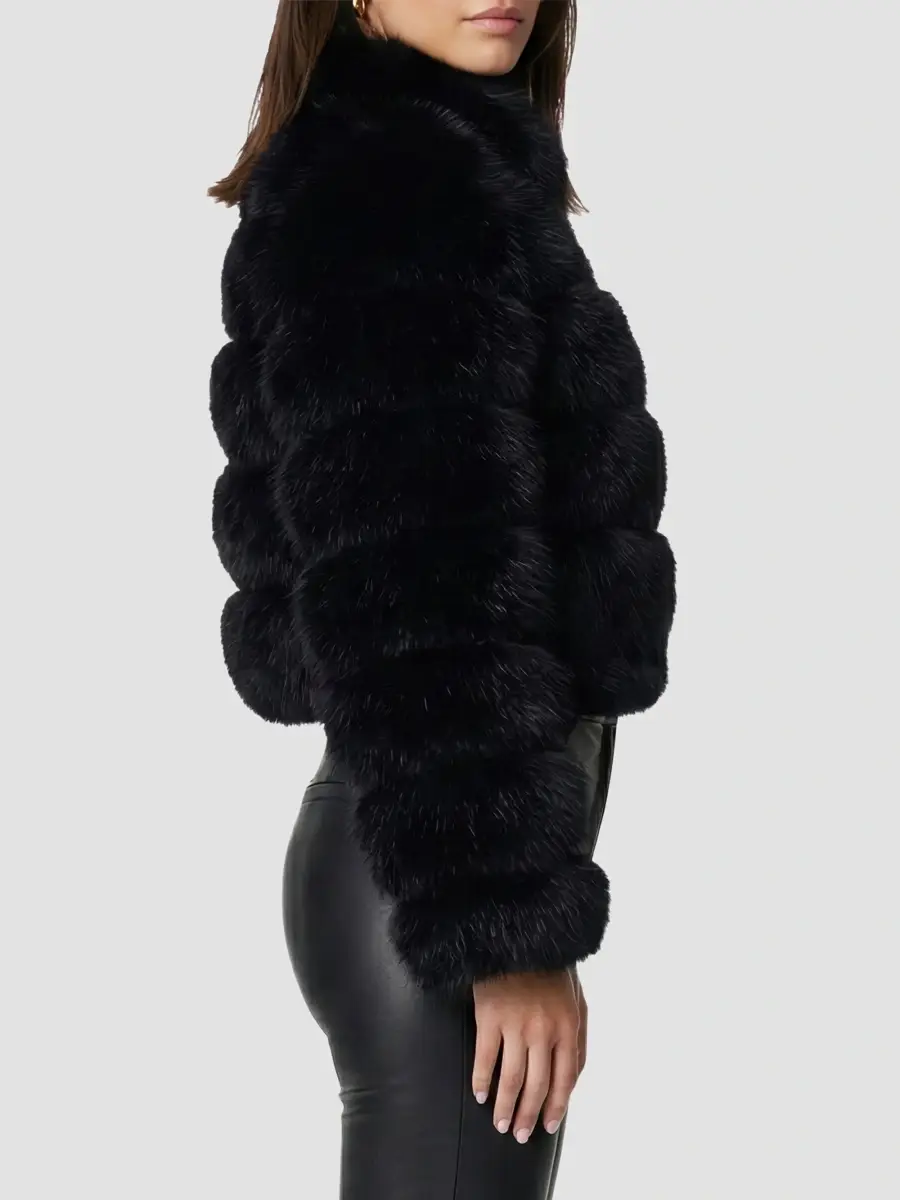 Lyla Grant Women's Faux Fur Fox Reversible Coat | Thumbnail 4