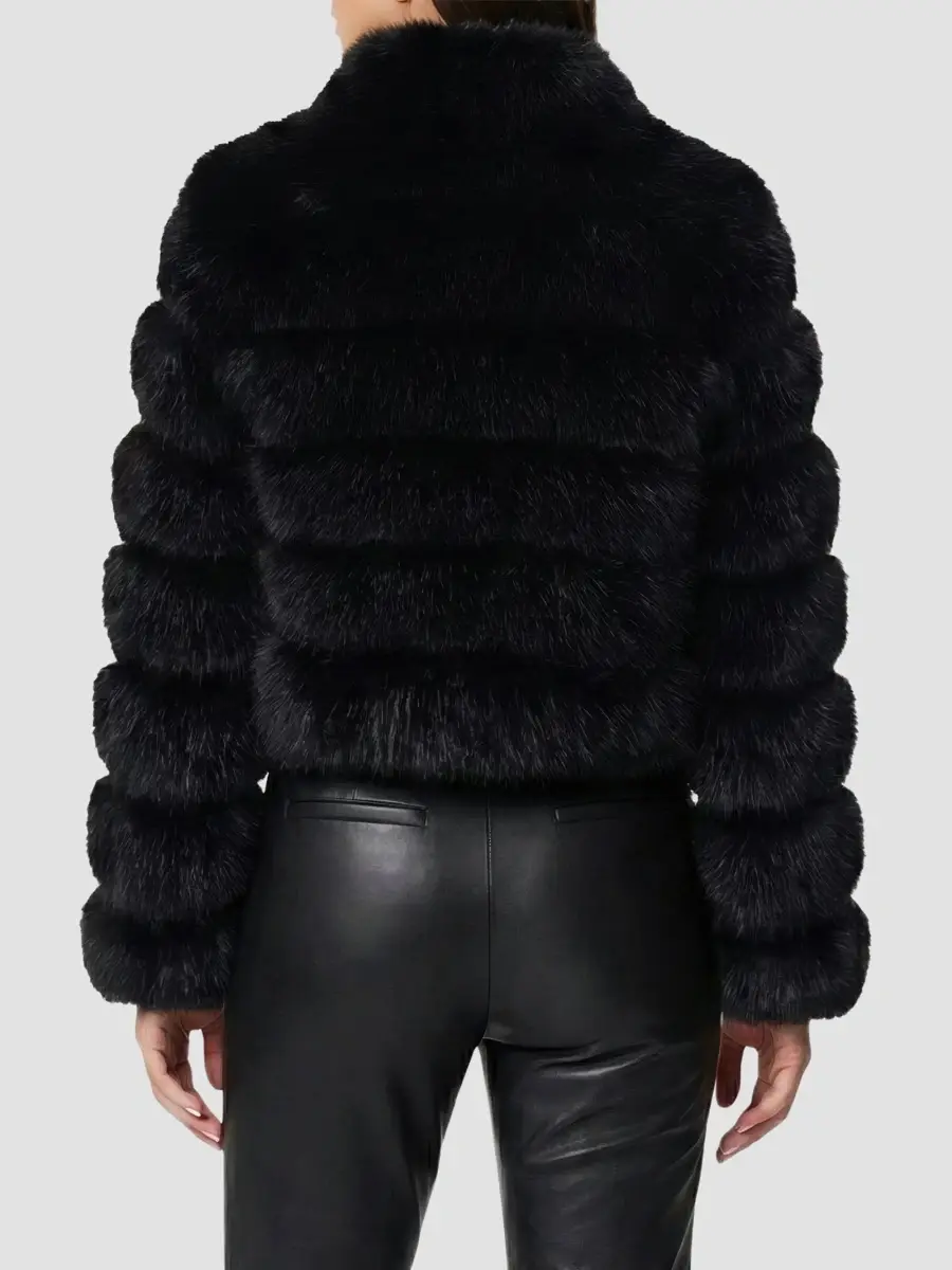 Lyla Grant Women's Faux Fur Fox Reversible Coat | Thumbnail 5