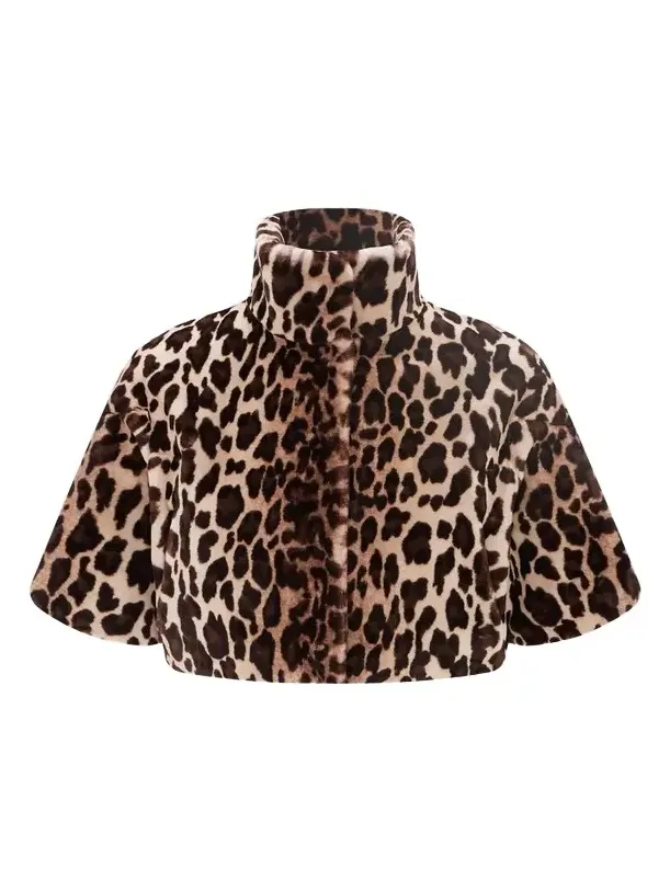 Lyla Grant Women's Fur-Free Sheared Mink (Faux Fur) Bolero, Short Sleeves
