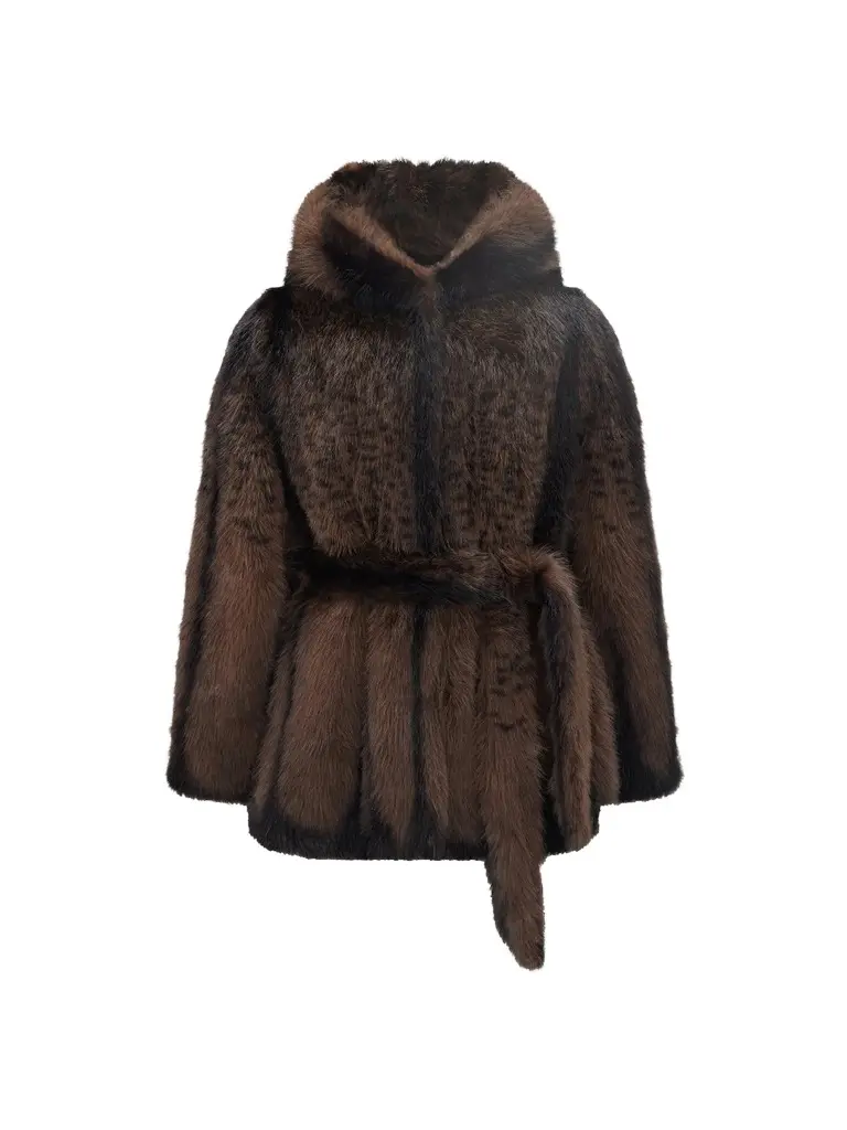 Lyla Grant Women's Faux Fur Fox Hooded Jacket