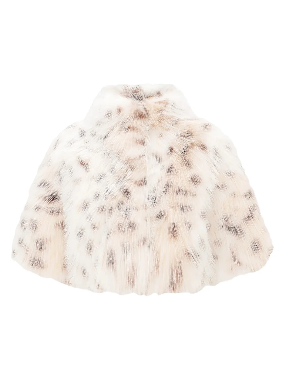 Women's Faux Fur Lynx Belly Bolero Coat Women's Faux Fur Lynx Belly Bolero Coat