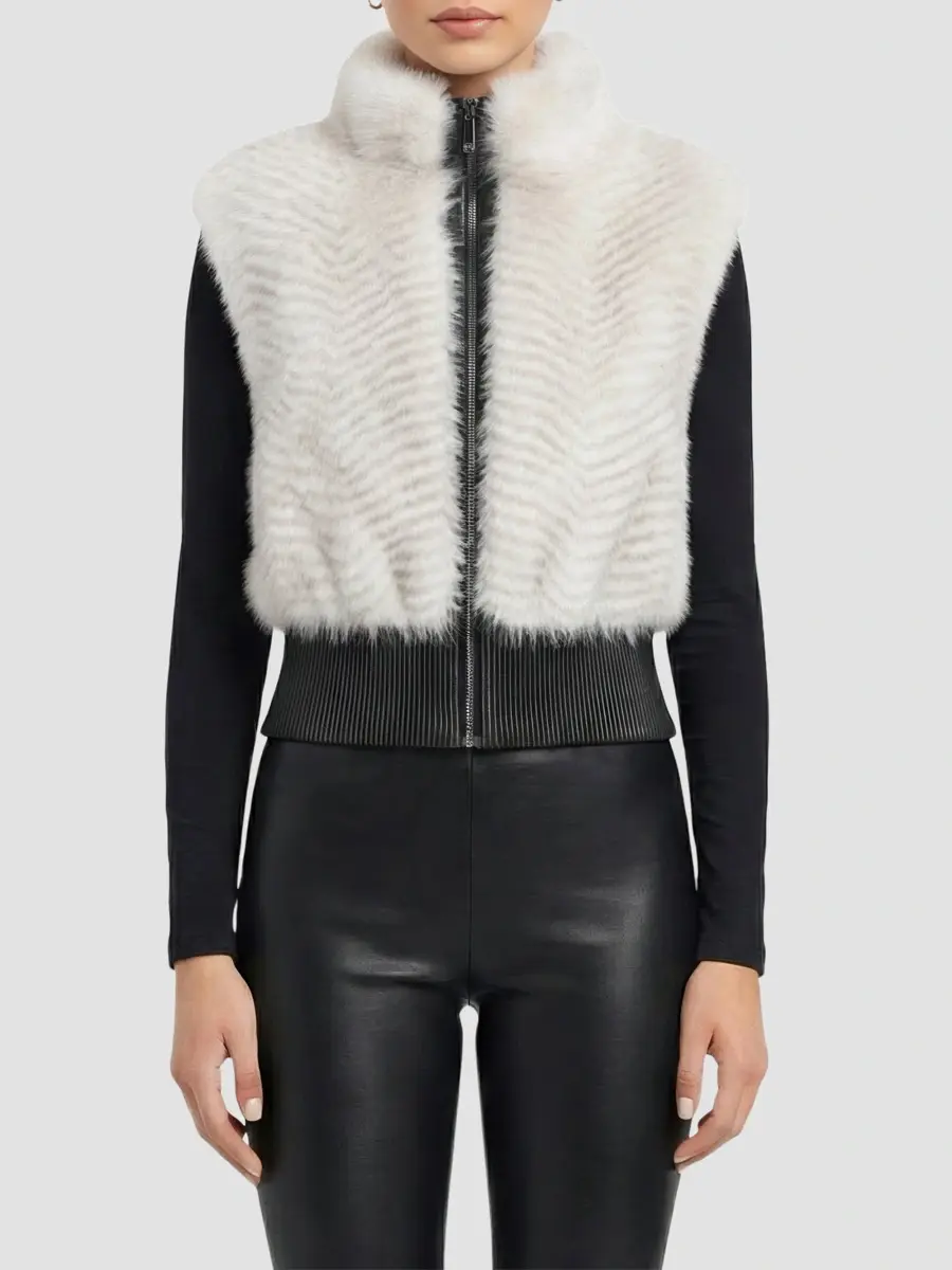 Lyla Grant Women's Faux Fur Cross Fox Vest | Thumbnail 3 Lyla Grant Women's Faux Fur Cross Fox Vest | Thumbnail 3