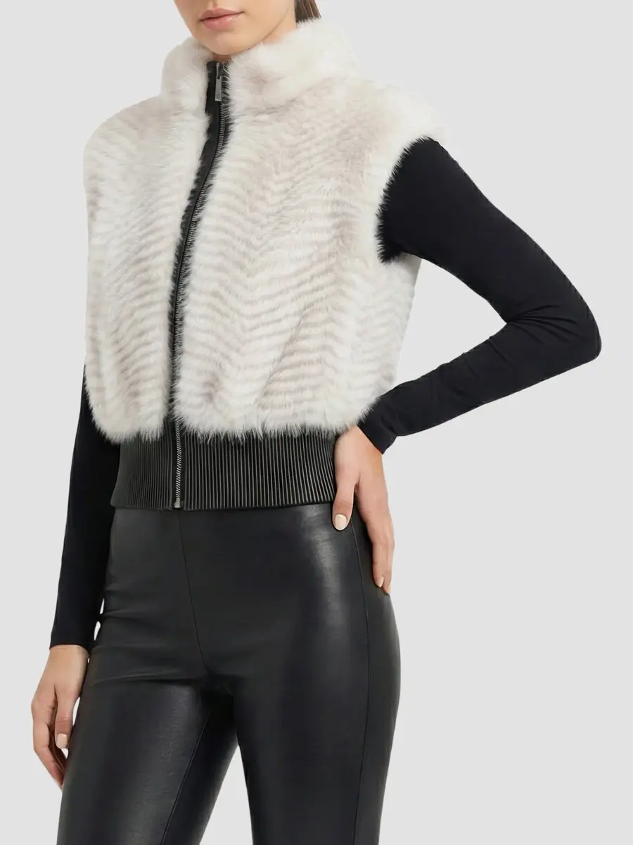 Lyla Grant Women's Faux Fur Cross Fox Vest | Thumbnail 4 Lyla Grant Women's Faux Fur Cross Fox Vest | Thumbnail 4