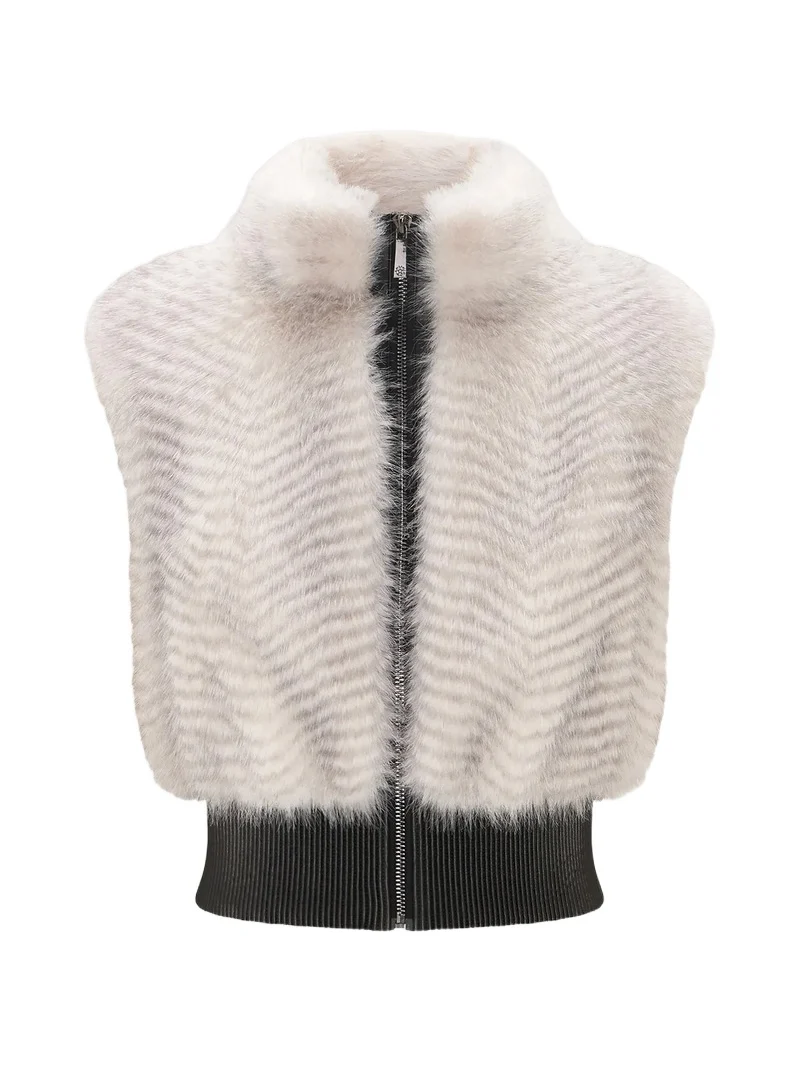 Lyla Grant Women's Faux Fur Cross Fox Vest