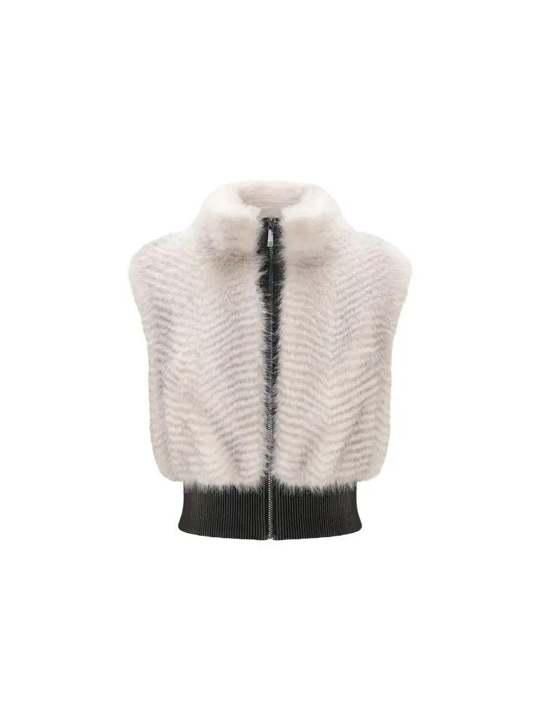 Lyla Grant Women's Faux Fur Cross Fox Vest