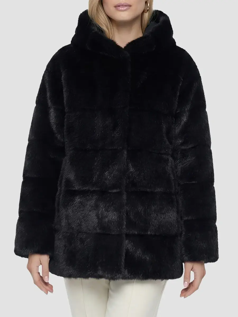 Lyla Grant Women's Faux Fur Mink Jacket with Hood | Thumbnail 3 Lyla Grant Women's Faux Fur Mink Jacket with Hood | Thumbnail 3