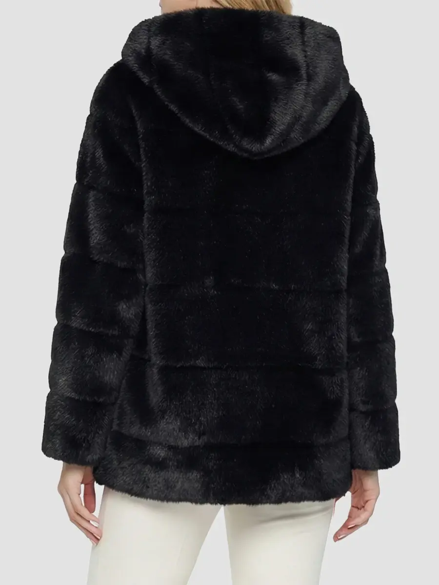 Lyla Grant Women's Faux Fur Mink Jacket with Hood | Thumbnail 5 Lyla Grant Women's Faux Fur Mink Jacket with Hood | Thumbnail 5