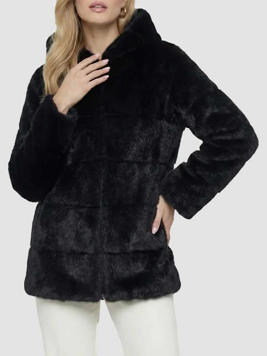 Lyla Grant Women's Faux Fur Mink Jacket with Hood | Thumbnail 6 Lyla Grant Women's Faux Fur Mink Jacket with Hood | Thumbnail 6