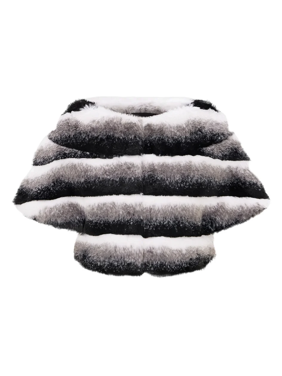 Lyla Grant Women's Faux Fur Chinchilla Stole Coat