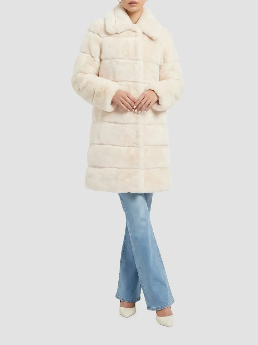 Lyla Grant Women's Faux Fur Rex Rabbit Short Coat | Thumbnail 2 Lyla Grant Women's Faux Fur Rex Rabbit Short Coat | Thumbnail 2