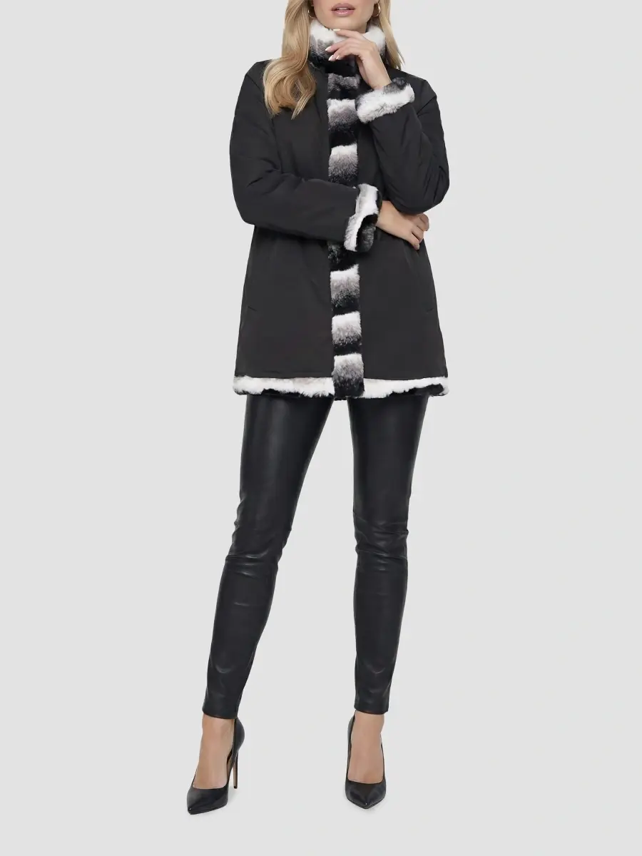 Lyla Grant Women's Faux Fur Chinchilla Reversible Jacket | Thumbnail 2 Lyla Grant Women's Faux Fur Chinchilla Reversible Jacket | Thumbnail 2