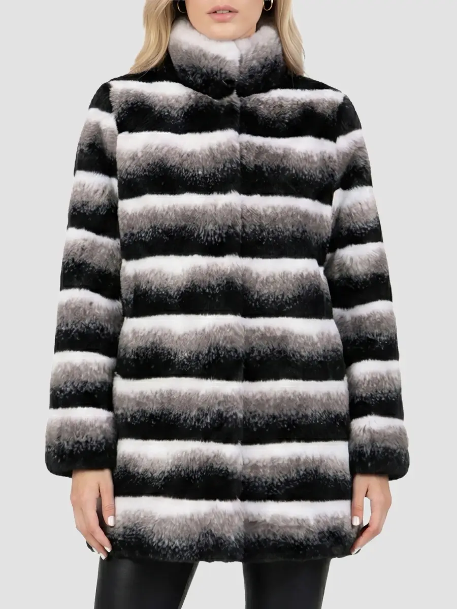 Lyla Grant Women's Faux Fur Chinchilla Reversible Jacket | Thumbnail 3 Lyla Grant Women's Faux Fur Chinchilla Reversible Jacket | Thumbnail 3