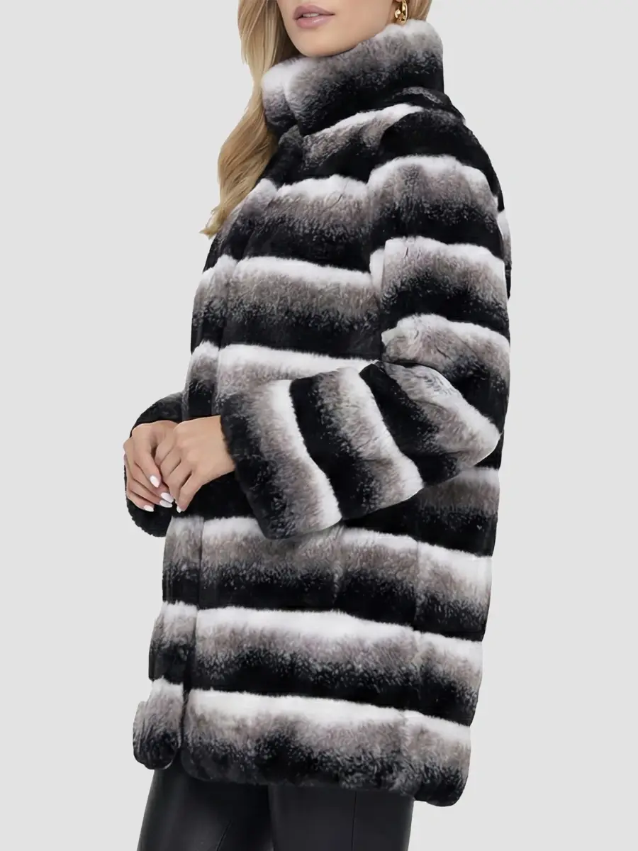 Lyla Grant Women's Faux Fur Chinchilla Reversible Jacket | Thumbnail 4 Lyla Grant Women's Faux Fur Chinchilla Reversible Jacket | Thumbnail 4