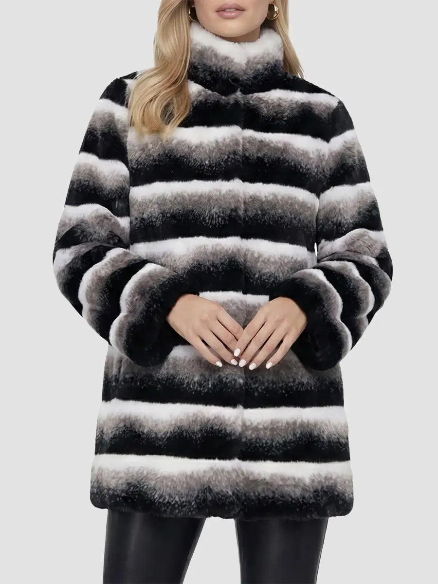 Lyla Grant Women's Faux Fur Chinchilla Reversible Jacket | Thumbnail 6 Lyla Grant Women's Faux Fur Chinchilla Reversible Jacket | Thumbnail 6