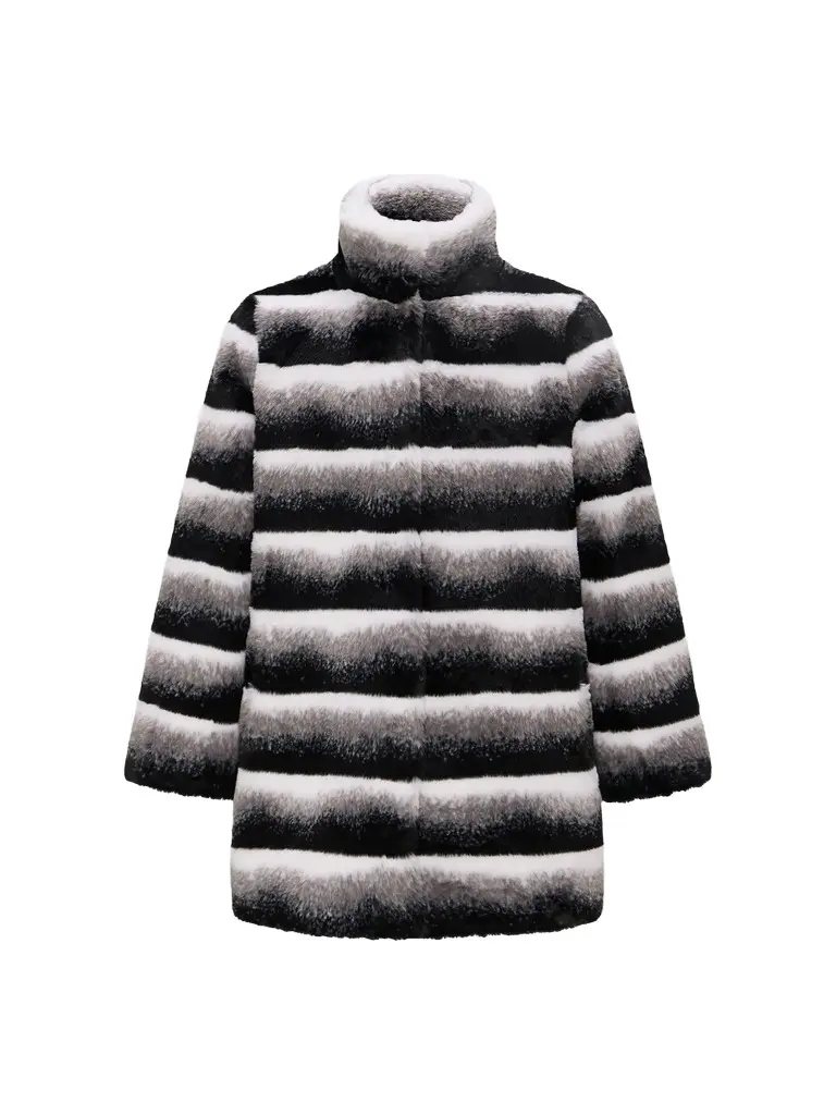 Lyla Grant Women's Faux Fur Chinchilla Reversible Jacket