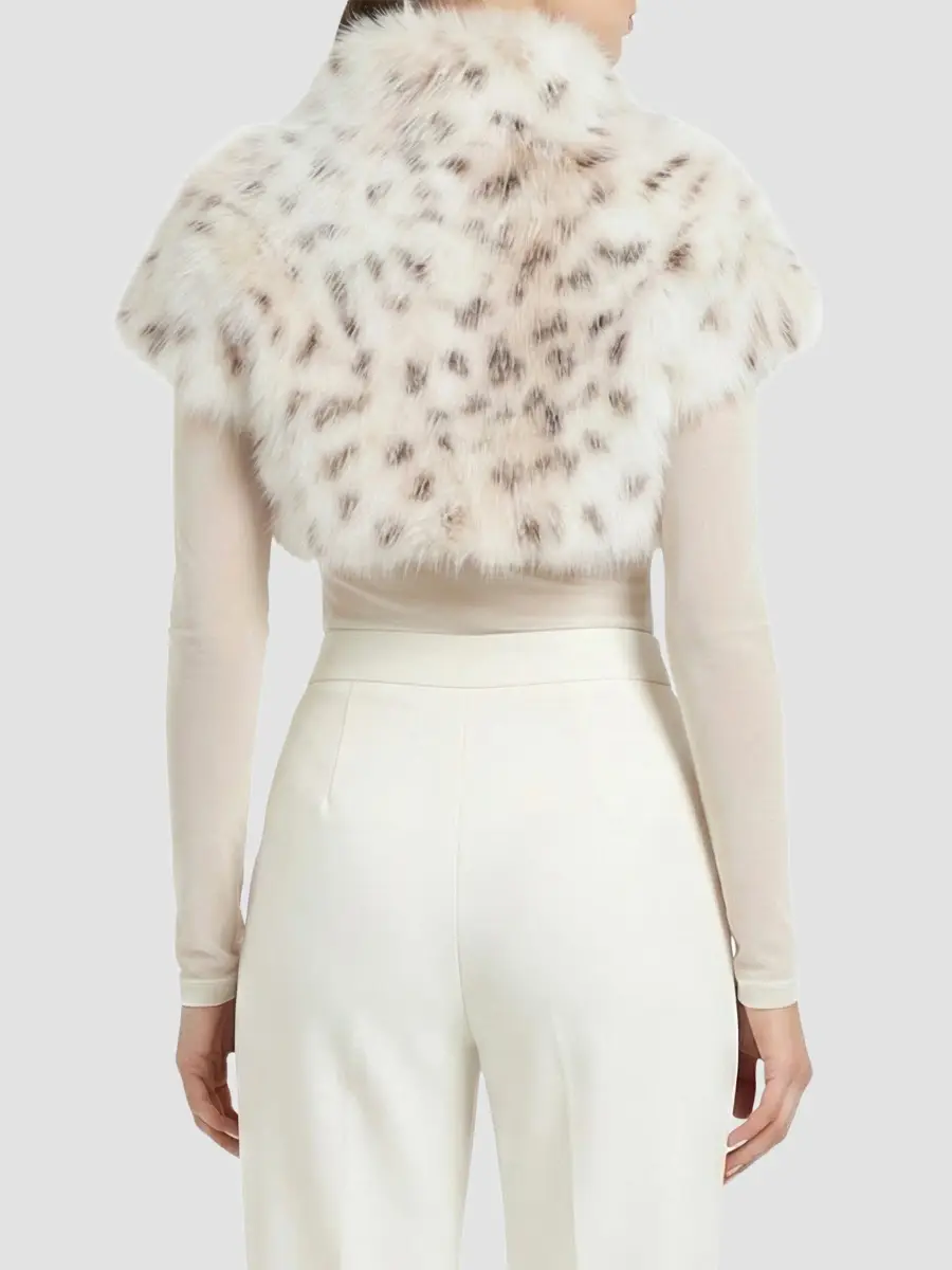 Lyla Grant Women's Faux Fur Lynx Belly Bolero Coat | Thumbnail 5 Lyla Grant Women's Faux Fur Lynx Belly Bolero Coat | Thumbnail 5