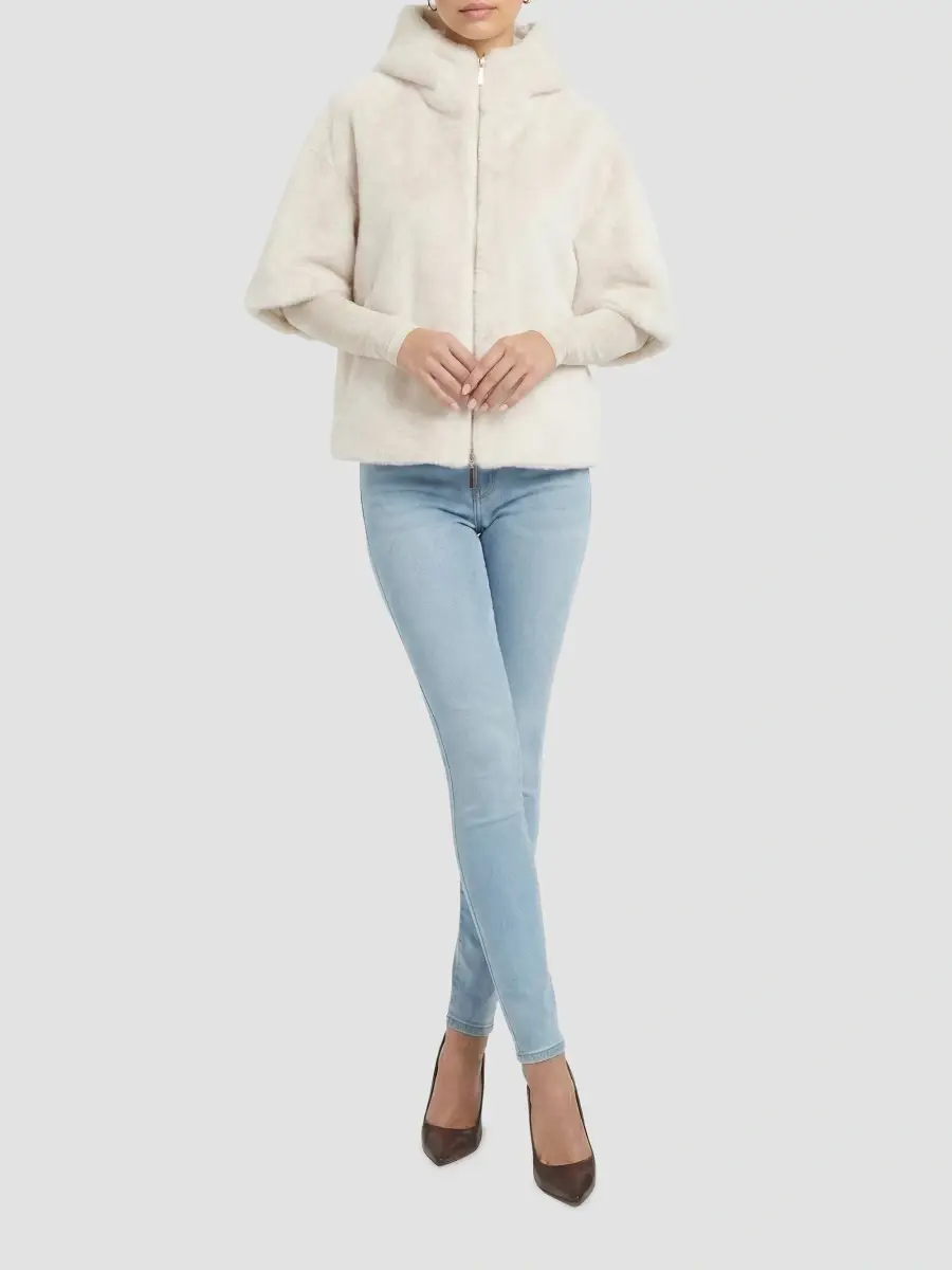 Lyla Grant Women's Faux Fur Mink Coat, Hood | Thumbnail 2 Lyla Grant Women's Faux Fur Mink Coat, Hood | Thumbnail 2