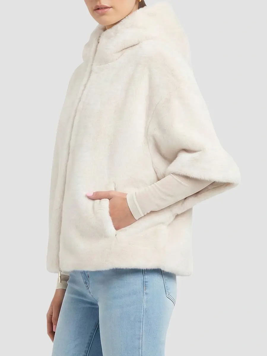 Lyla Grant Women's Faux Fur Mink Coat, Hood | Thumbnail 4 Lyla Grant Women's Faux Fur Mink Coat, Hood | Thumbnail 4