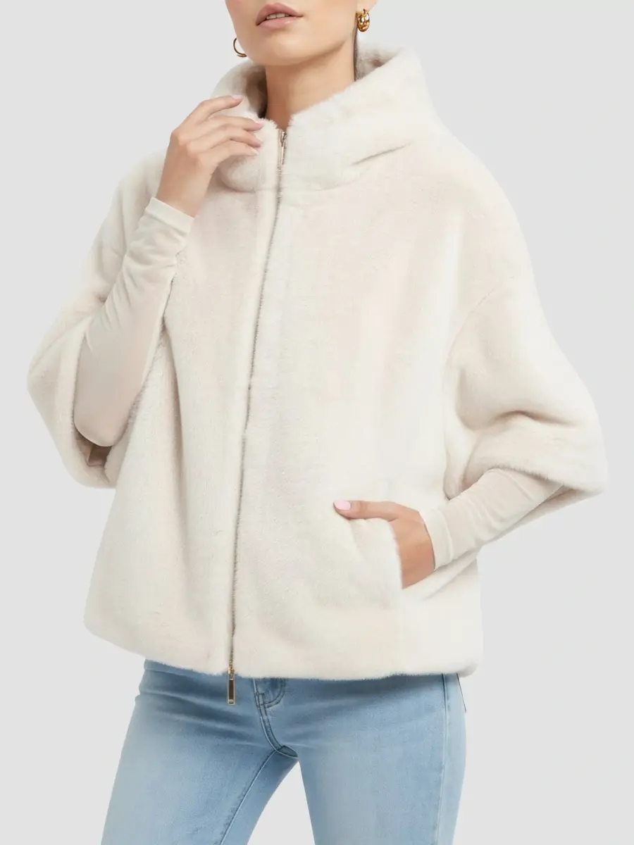 Lyla Grant Women's Faux Fur Mink Coat, Hood | Thumbnail 5 Lyla Grant Women's Faux Fur Mink Coat, Hood | Thumbnail 5