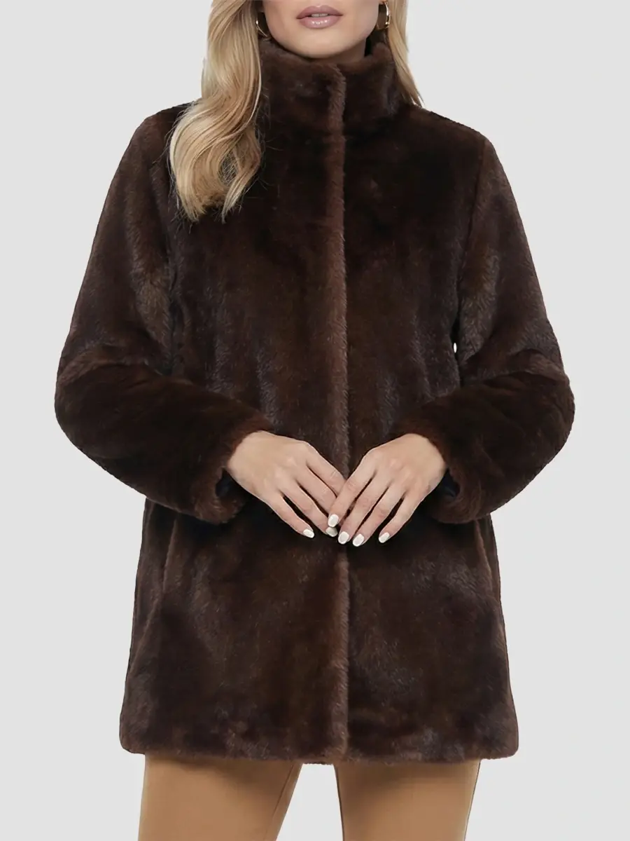 Lyla Grant Women's Faux Fur Mink Reversible Coat | Thumbnail 6 Lyla Grant Women's Faux Fur Mink Reversible Coat | Thumbnail 6