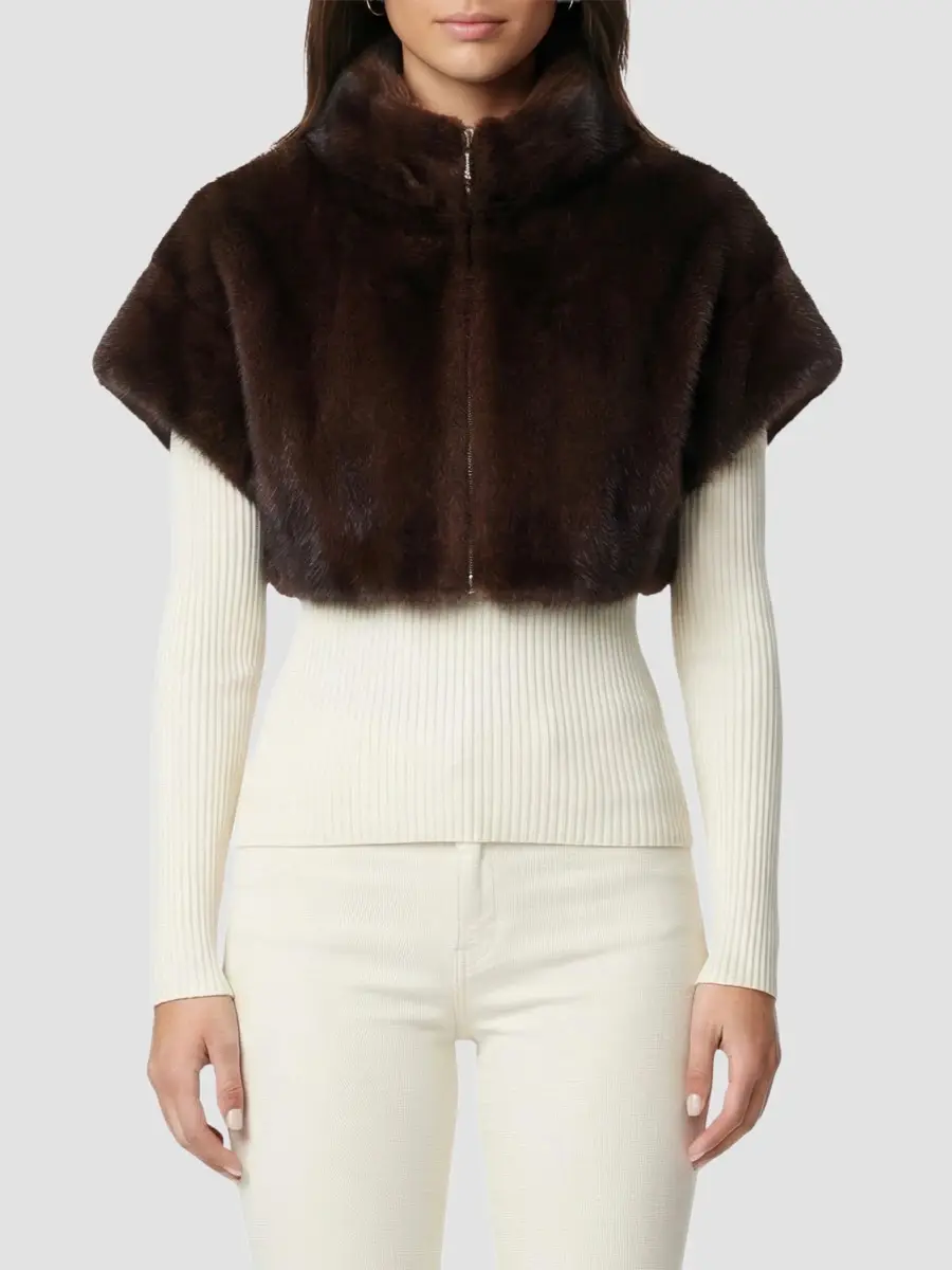 Lyla Grant Women's Faux Fur Mink Bolero Coat | Thumbnail 3 Lyla Grant Women's Faux Fur Mink Bolero Coat | Thumbnail 3