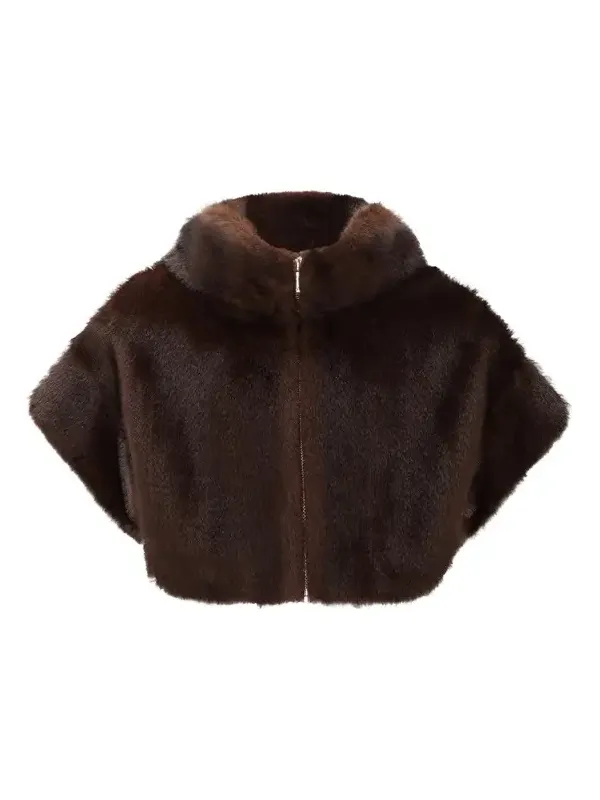 Lyla Grant Women's Fur-Free Mink (Faux Fur) Bolero, Short Sleeves