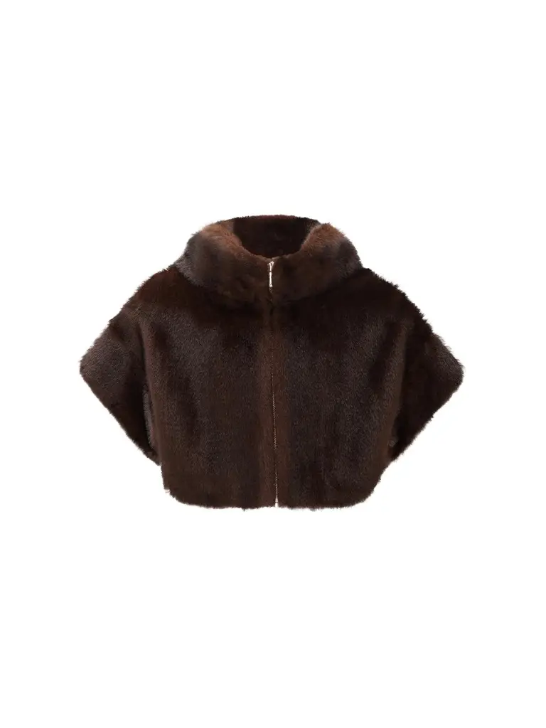 Lyla Grant Women's Faux Fur Mink Bolero Coat