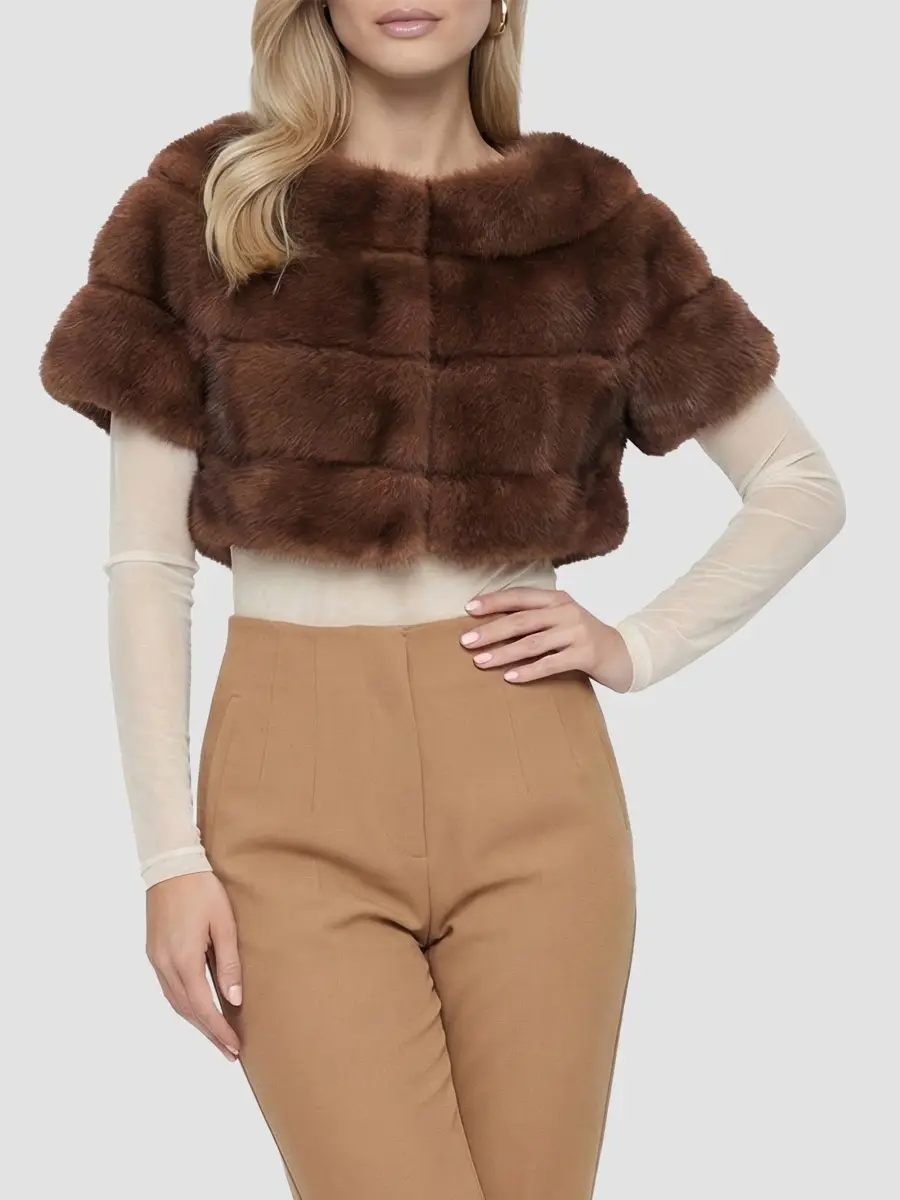 Lyla Grant Women's Faux Fur Chinchilla Stole Coat | Thumbnail 3 Lyla Grant Women's Faux Fur Chinchilla Stole Coat | Thumbnail 3