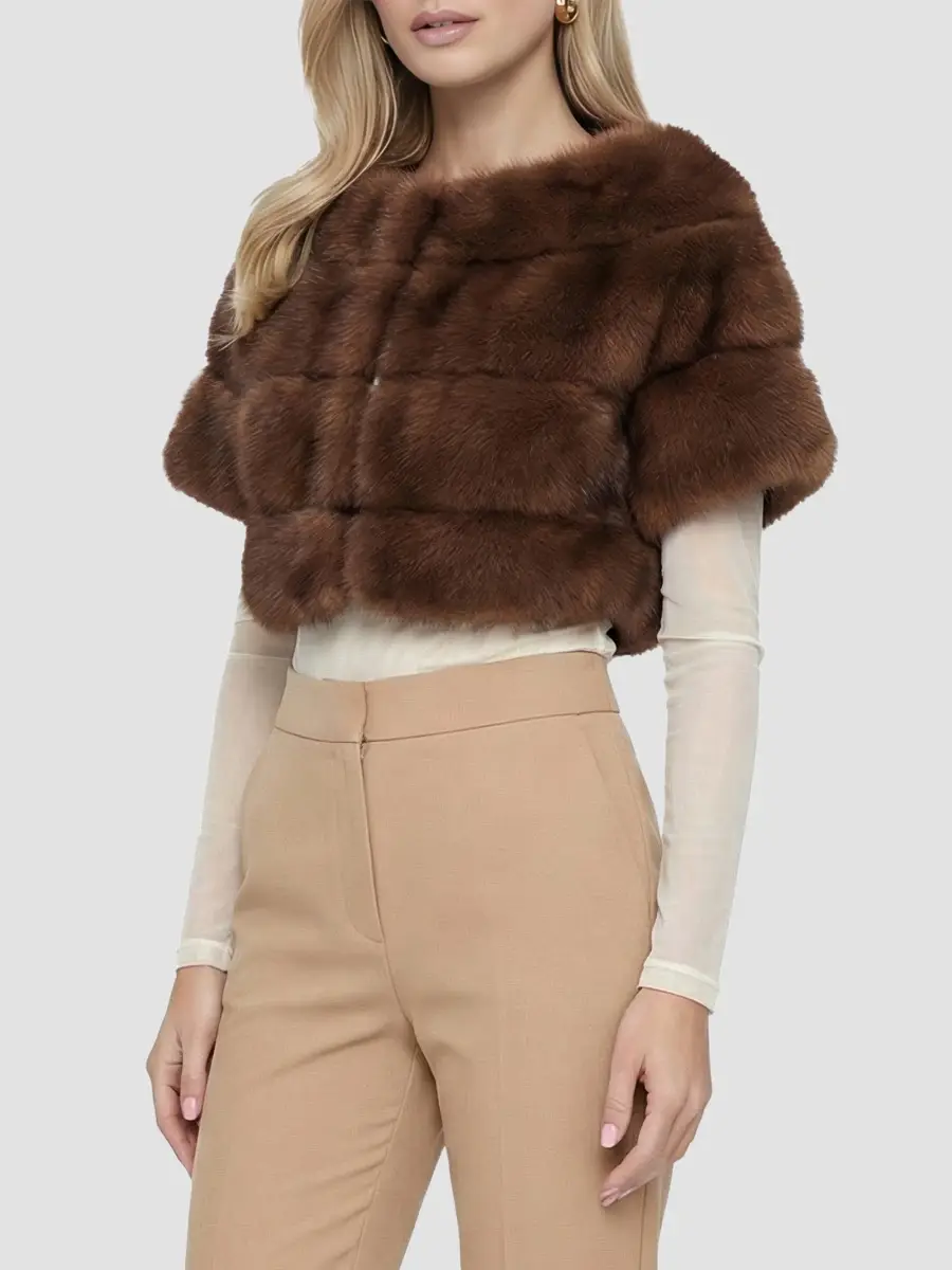Lyla Grant Women's Faux Fur Chinchilla Stole Coat | Thumbnail 4 Lyla Grant Women's Faux Fur Chinchilla Stole Coat | Thumbnail 4
