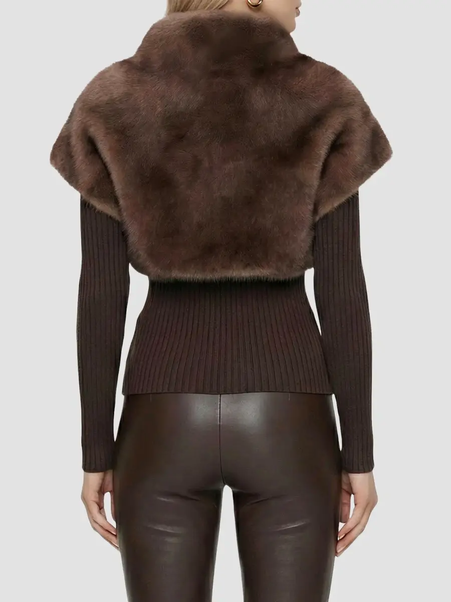 Lyla Grant Women's Fur-Free Sable (Faux Fur) Bolero, Short Sleeves | Thumbnail 5 Lyla Grant Women's Fur-Free Sable (Faux Fur) Bolero, Short Sleeves | Thumbnail 5