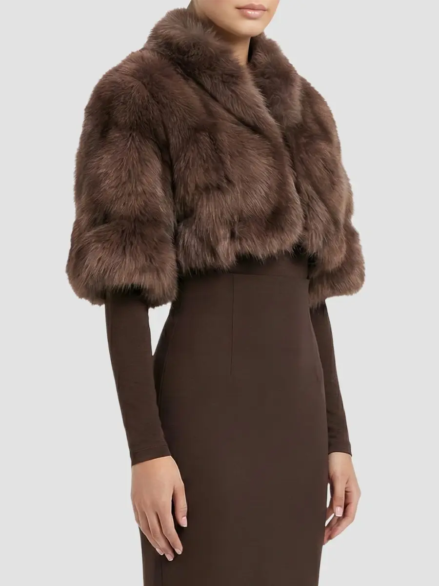 Lyla Grant Women's Faux Fur Fox Bolero Coat | Thumbnail 4