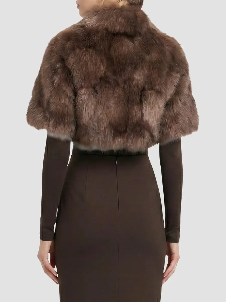 Lyla Grant Women's Faux Fur Fox Bolero Coat | Thumbnail 5
