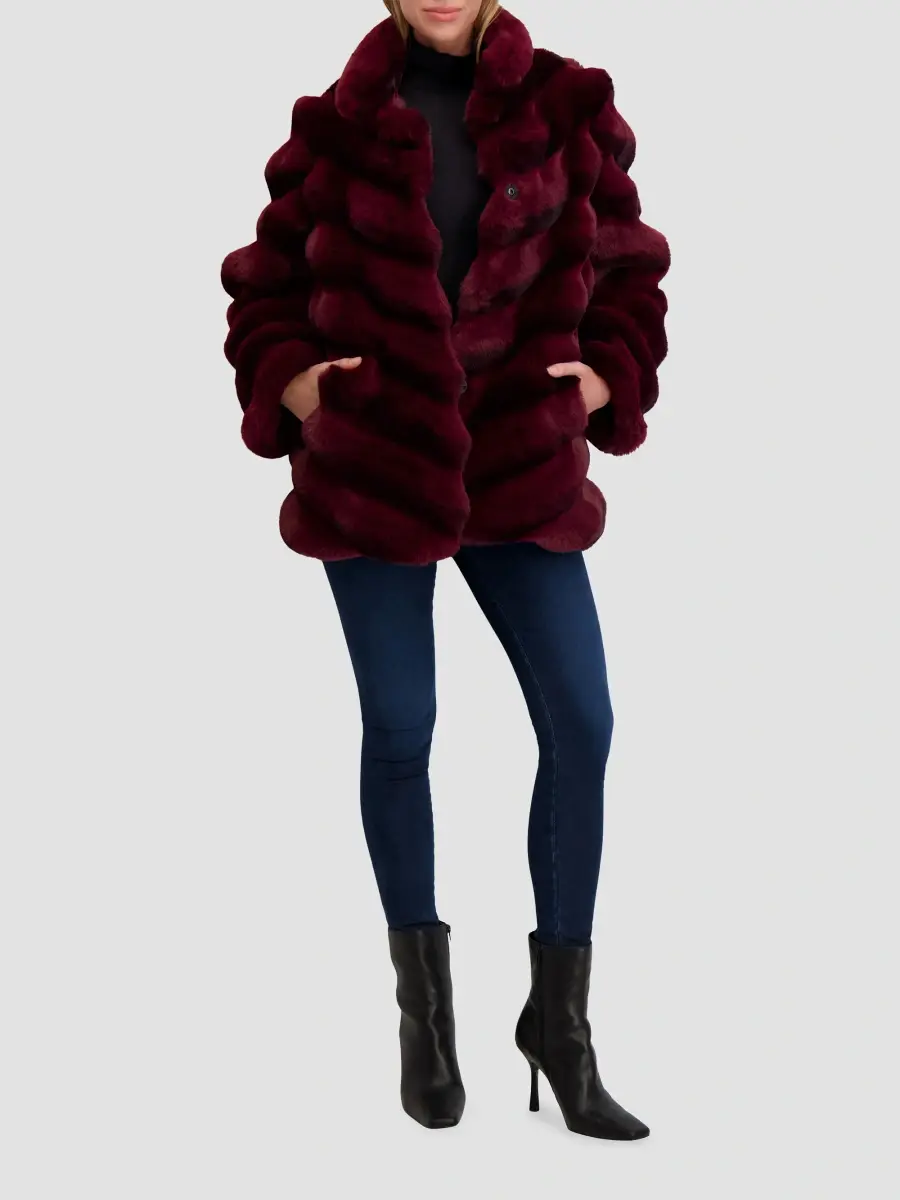 Lyla Grant Women's Faux Fur Chinchilla Jacket | Thumbnail 2 Lyla Grant Women's Faux Fur Chinchilla Jacket | Thumbnail 2