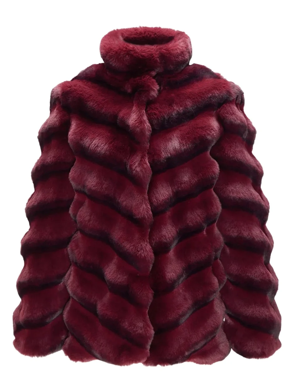 Lyla Grant Women's Faux Fur Chinchilla Jacket