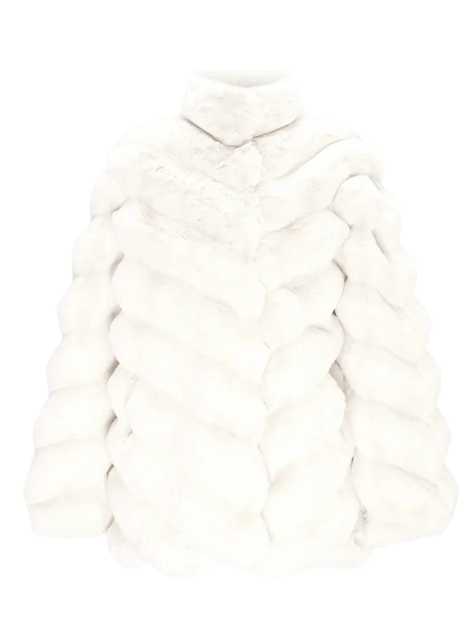 Lyla Grant Women's Faux Fur Chinchilla Jacket