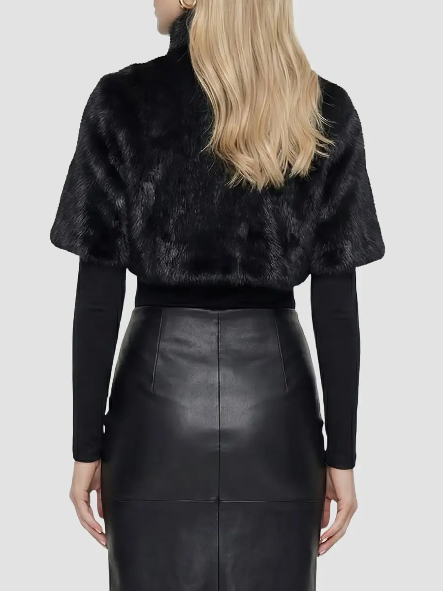 Lyla Grant Women's Faux Fur Fox Bolero Coat | Thumbnail 5