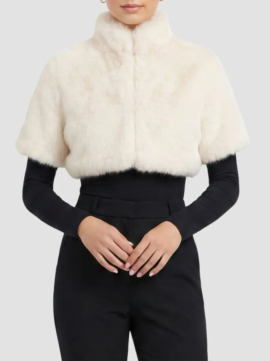 Lyla Grant Women's Faux Fur Fox Bolero Coat | Thumbnail 3
