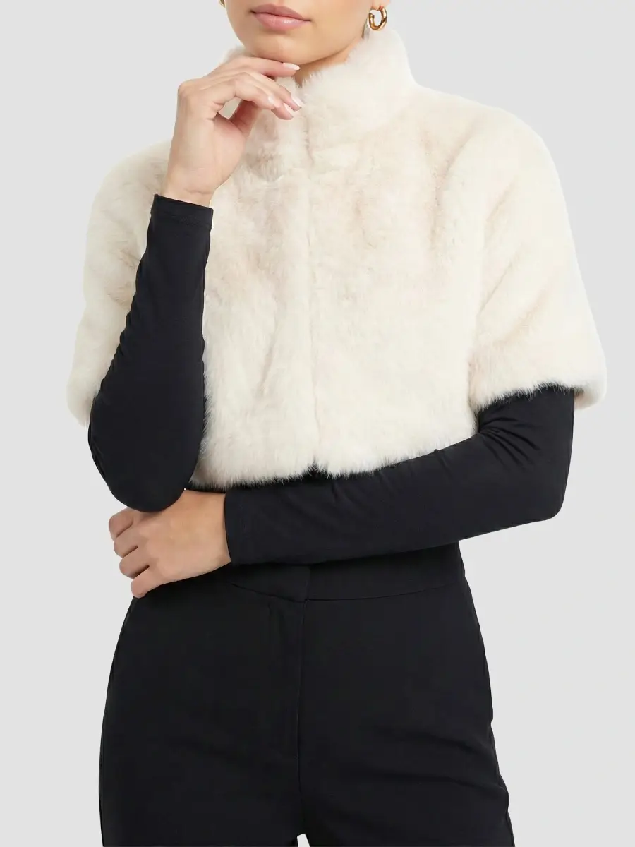 Lyla Grant Women's Faux Fur Fox Bolero Coat | Thumbnail 6